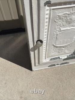 Vintage Antique Old Galvanized Steel Metal Bread Cake Safe Box Cabinet Cub board