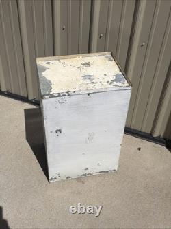 Vintage Antique Old Galvanized Steel Metal Bread Cake Safe Box Cabinet Cub board