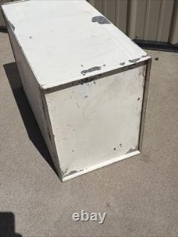Vintage Antique Old Galvanized Steel Metal Bread Cake Safe Box Cabinet Cub board
