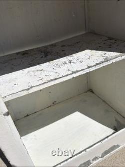 Vintage Antique Old Galvanized Steel Metal Bread Cake Safe Box Cabinet Cub board