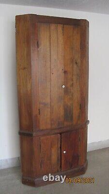 Vintage Antique Primitive Rustic 18 X 38 X 81 4 Door Corner Cabinet Cupboard