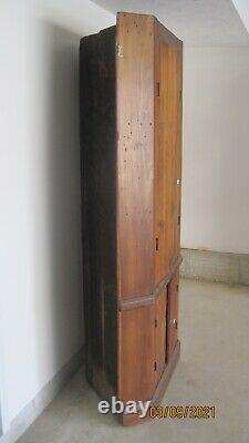 Vintage Antique Primitive Rustic 18 X 38 X 81 4 Door Corner Cabinet Cupboard