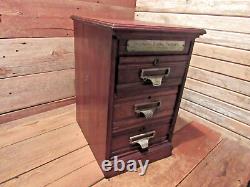 Vintage Antique RARE 1800's Shannon Filing Cabinet Apothecary Wood Drawer