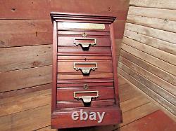 Vintage Antique RARE 1800's Shannon Filing Cabinet Apothecary Wood Drawer