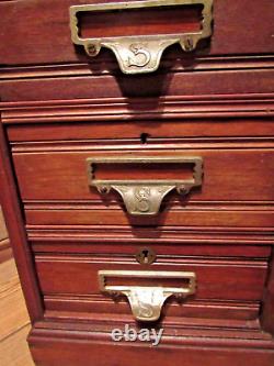 Vintage Antique RARE 1800's Shannon Filing Cabinet Apothecary Wood Drawer