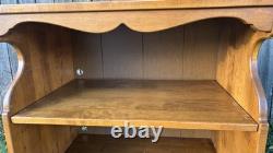 Vintage Antique Solid Maple Ethan Allen Kitchen Cart Island Cabinet Hutch Rack
