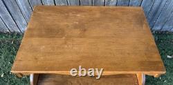Vintage Antique Solid Maple Ethan Allen Kitchen Cart Island Cabinet Hutch Rack