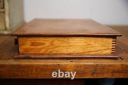 Vintage Antique Spool Cabinet apothecary wood drawer sewing box organizer chest