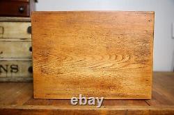 Vintage Antique Spool Cabinet apothecary wood drawer sewing box organizer chest