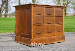 Vintage Antique Store Counter Seed Bin Cabinet Kitchen Island wood apothecary