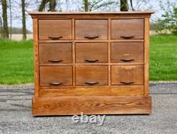 Vintage Antique Store Counter Seed Bin Cabinet Kitchen Island wood apothecary