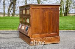 Vintage Antique Store Counter Seed Bin Cabinet Kitchen Island wood apothecary
