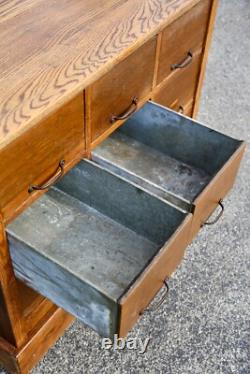 Vintage Antique Store Counter Seed Bin Cabinet Kitchen Island wood apothecary