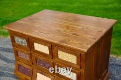 Vintage Antique Store Counter Seed Bin Cabinet Kitchen Island wood apothecary