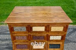 Vintage Antique Store Counter Seed Bin Cabinet Kitchen Island wood apothecary