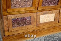 Vintage Antique Store Counter Seed Bin Cabinet Kitchen Island wood apothecary