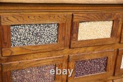 Vintage Antique Store Counter Seed Bin Cabinet Kitchen Island wood apothecary
