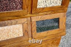 Vintage Antique Store Counter Seed Bin Cabinet Kitchen Island wood apothecary