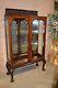 Vintage/antique Traditional Style Carved Mahogany Two Door Curio Withbeveled Glass