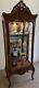 Vintage Antique Victorian Glass Mirror Curio Display Cabinet 71 Tall