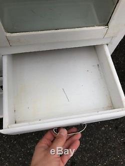 Vintage Antique White Kitchen Hoosier Cabinet Pantry