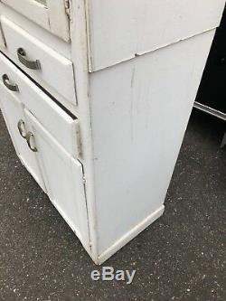 Vintage Antique White Kitchen Hoosier Cabinet Pantry