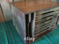 Vintage Antique Wood Drawer Cabinet Hardware Store Machinist Doctors Tool Box