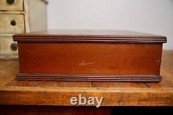 Vintage Antique Wood Spool Cabinet apothecary drawer sewing box chest organizer