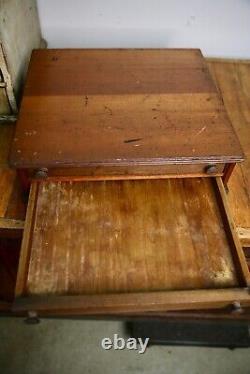 Vintage Antique Wood Spool Cabinet apothecary drawer sewing box chest organizer