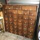 Vintage Apothecary Cabinet Wooden 38 Drawer Lee Grocery Salina 49 Tall 52 Wide