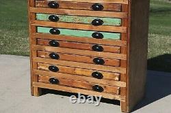 Vintage Apothecary Map Cabinet Country industrial Farmhouse Hardware Store wood