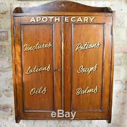 Vintage Apothecary Wall Cabinet Bathroom Signwriting Medical