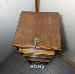 Vintage Art Deco English Regency Flip Top Cellarette Liquor Bar Rolling Cabinet