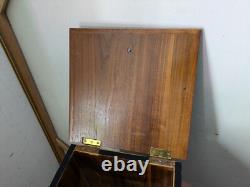 Vintage Art Deco English Regency Flip Top Cellarette Liquor Bar Rolling Cabinet