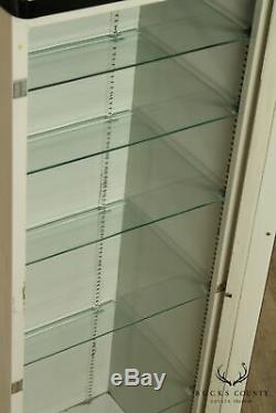 Vintage Art Deco Metal One Door Medical Display Cabinet