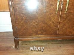 Vintage Art Deco Mid Century Hutch Cabinet Cupboard With Glass Doors Storage