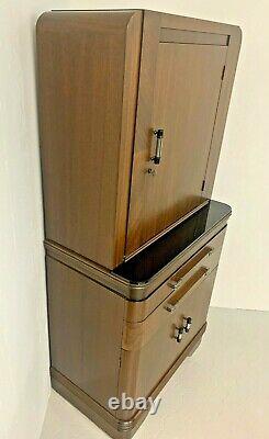 Vintage Art Deco Mid Century Modern Doctor's Office Medical Cabinet by Hamilton