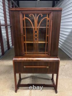 Vintage Art Deco Waterfall China Cabinet