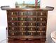 Vintage Asian Apothecary 20-drawer Wooden Medicine Cabinet Made In Korea Solid