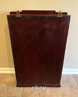 Vintage Asian Chinese Rosewood Wall Display Curio Cabinet With Key Beautiful