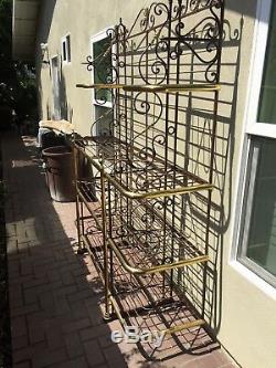 Vintage Bakers Rack Iron and Brass Paris France Art Nouveau