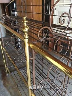 Vintage Bakers Rack Iron and Brass Paris France Art Nouveau