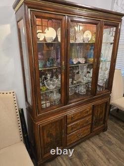 Vintage Bassett Furniture Hutch And Side Board. Solid Wood. Chinoiserie style