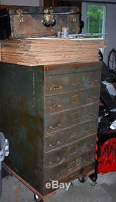 Vintage Big Metal Drawer Cabinet on Wheels
