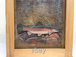 Vintage Big Sky Carvers Cabinet Trout River Fly Fishing Two Shelves 15x18x8