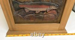 Vintage Big Sky Carvers Cabinet Trout River Fly Fishing Two Shelves 15x18x8