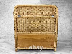 Vintage Boho Chic Natural Wicker Woven Wall Hanging Trinket Shelf