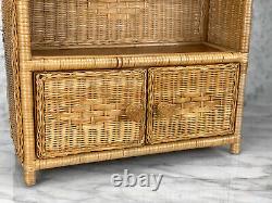 Vintage Boho Chic Natural Wicker Woven Wall Hanging Trinket Shelf