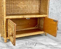 Vintage Boho Chic Natural Wicker Woven Wall Hanging Trinket Shelf