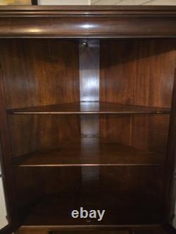 Vintage Brandt Mahogany Corner Cabinet With Glass Upper Doors